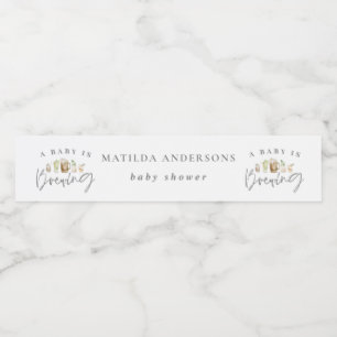 Étiquette Pour Bouteilles D'eau Un bébé brasse du baby shower de bière aquarelle