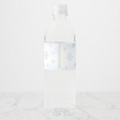Étiquette Pour Bouteilles D'eau Un petit Baby shower bleu Snowflake (Dos)