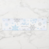 Étiquette Pour Bouteilles D'eau Un petit Baby shower bleu Snowflake (Étiquettes simples)