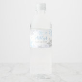 Étiquette Pour Bouteilles D'eau Un petit Baby shower bleu Snowflake (Devant)