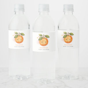 Étiquette Pour Bouteilles D'eau Un petit Baby shower de clémentine orange Cutie
