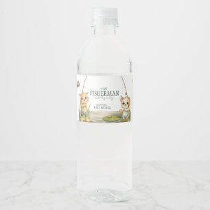 Étiquette Pour Bouteilles D'eau Un petit pêcheur se remet en Baby shower de joie