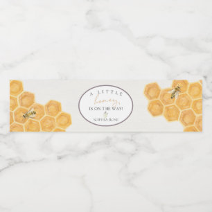 Étiquette Pour Bouteilles D'eau un peu de miel est sur le chemin du baby shower d'