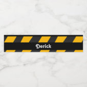 Étiquette Pour Bouteilles D'eau Under construction line stripes (Étiquettes simples)