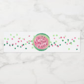 Étiquette Pour Bouteilles D'eau Une pastèque aquarelle Confettis de pastèque (Étiquettes simples)