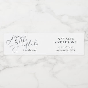 Étiquette Pour Bouteilles D'eau Une petite fête de baby shower d'hiver à flocon 