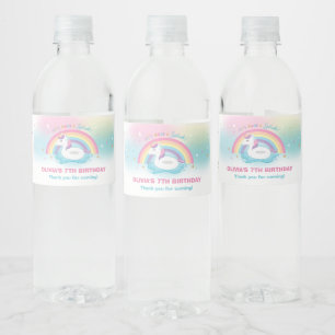 Étiquette Pour Bouteilles D'eau Unicorn Pool Anniversaire Party Rainbow Unicorn Bo