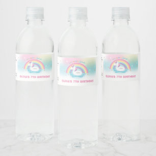 Étiquette Pour Bouteilles D'eau Unicorn Pool Anniversaire Party Rainbow Unicorn Bo