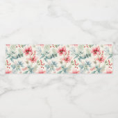 Étiquette Pour Bouteilles D'eau Vacances Florales Rouges (Étiquettes simples)