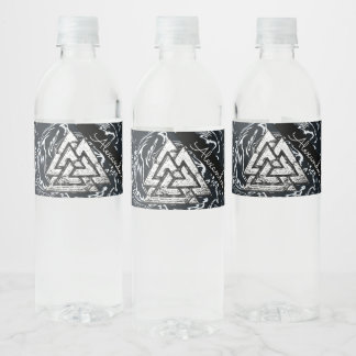 Étiquette Pour Bouteilles D'eau Valknut~ (Wavy)