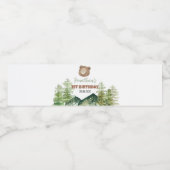 Étiquette Pour Bouteilles D'eau Végétal Ours de bois 1er anniversaire (Étiquettes simples)