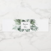 Étiquette Pour Bouteilles D'eau Végétation tropicale Blanc Floral Mariage (Étiquettes simples)