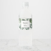 Étiquette Pour Bouteilles D'eau Végétation tropicale Blanc Floral Mariage (Devant)