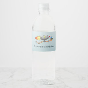 Étiquette Pour Bouteilles D'eau Ver de terre fusée