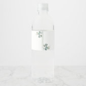 Étiquette Pour Bouteilles D'eau Verdure aquarelle, Mariage feuille eucalyptus (Dos)