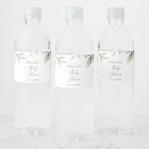 Étiquette Pour Bouteilles D'eau Verdure, Eucalyptus Feuilles, Boho, Baby shower