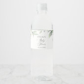 Étiquette Pour Bouteilles D'eau Verdure, Eucalyptus Feuilles, Boho, Baby shower (Devant)