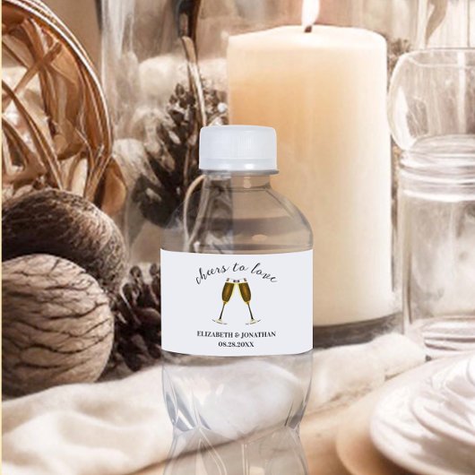 Étiquette Pour Bouteilles D'eau Verres à champagne pour À l'amour