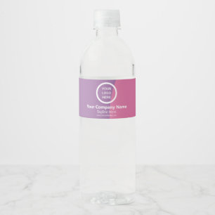 Étiquette Pour Bouteilles D'eau Vibrant rose violet logo de marque personnalisée