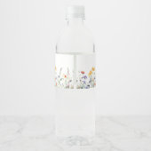 Étiquette Pour Bouteilles D'eau Vibrant Watercolor Wildflower Wedding (Dos)