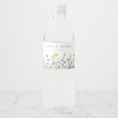 Étiquette Pour Bouteilles D'eau Vibrant Watercolor Wildflower Wedding (Devant)