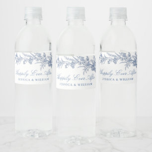 Étiquette Pour Bouteilles D'eau Victorian Dusty Blue French Garden Floral Mariage
