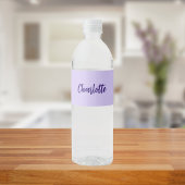 Étiquette Pour Bouteilles D'eau Violet pourpre nom script