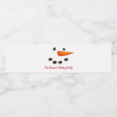 Étiquette Pour Bouteilles D'eau Visage de neige, vacances (Étiquettes simples)