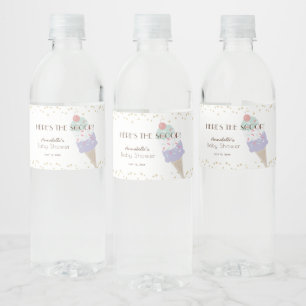 Étiquette Pour Bouteilles D'eau Voici le Baby shower pourpre à la crème glacée Sco