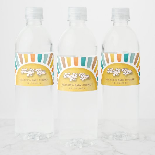 Étiquette Pour Bouteilles D'eau Voici le Baby shower Soleil Son Boho Faveurs (Bouteilles)
