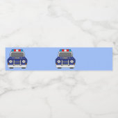 Étiquette Pour Bouteilles D'eau Voiture de patrouille bleu gras (Étiquettes simples)