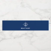 Étiquette Pour Bouteilles D'eau Votre nom de bateau Compass Ancre Bleu (Étiquettes simples)