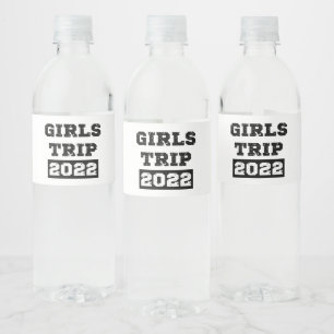 Étiquette Pour Bouteilles D'eau Voyage d'amies 2022 Week-end de filles Vacances