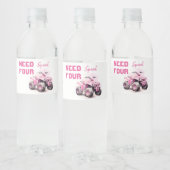 Étiquette Pour Bouteilles D'eau VTT rose anniversaire modifiable (Bouteilles)