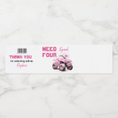 Étiquette Pour Bouteilles D'eau VTT rose anniversaire modifiable (Étiquettes simples)