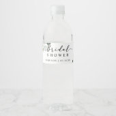 Étiquette Pour Bouteilles D'eau Watercolor Eucalyptus Greenery Bridal Shower Favor (Devant)