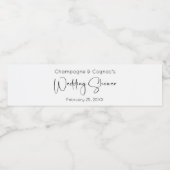 Étiquette Pour Bouteilles D'eau Wedding shower de script moderne (Étiquettes simples)