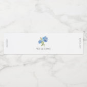 Étiquette Pour Bouteilles D'eau Welcome | Chic Blue Hydrangea Wedding (Étiquettes simples)