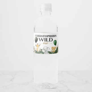Étiquette Pour Bouteilles D'eau Wild One Jungle Safari Thème 1er anniversaire fête