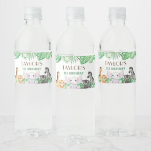 Étiquette Pour Bouteilles D'eau Wild One Neutral Celebration - Safari Adventure!