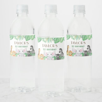 Étiquette Pour Bouteilles D'eau Wild One Neutral Celebration - Safari Adventure!