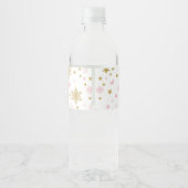 Étiquette Pour Bouteilles D'eau Winter Onederland Pink Gold Snowflake Anniversaire (Dos)