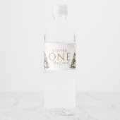 Étiquette Pour Bouteilles D'eau Winter Onederland Pink Silver Birthday Party (Devant)