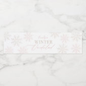 Étiquette Pour Bouteilles D'eau Winter Onederland Pink Snowflake 1er anniversaire (Étiquettes simples)