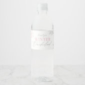 Étiquette Pour Bouteilles D'eau Winter Onederland Silver Pink Parties scintillant