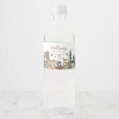 Étiquette Pour Bouteilles D'eau Woodland Animals Adventure Await Baby shower (Devant)