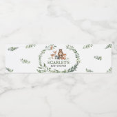 Étiquette Pour Bouteilles D'eau Woodland Animals Greenery Baby Shower  (Étiquettes simples)