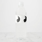 Étiquette Pour Bouteilles D'eau Yin Yang Mariage Design Coeurs Noir Et Blanc (Dos)