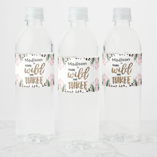 Étiquette Pour Bouteilles D'eau Young Wild & Three Empreinte de léopard Safari Ann (Bouteilles)