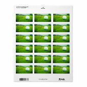 Étiquette pour golfeurs golf balle design art sur green étiq (Feuille entière)